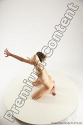Nude Woman White Sitting poses - ALL Slim long blond Sitting poses - on knees Multi angle poses Pinup